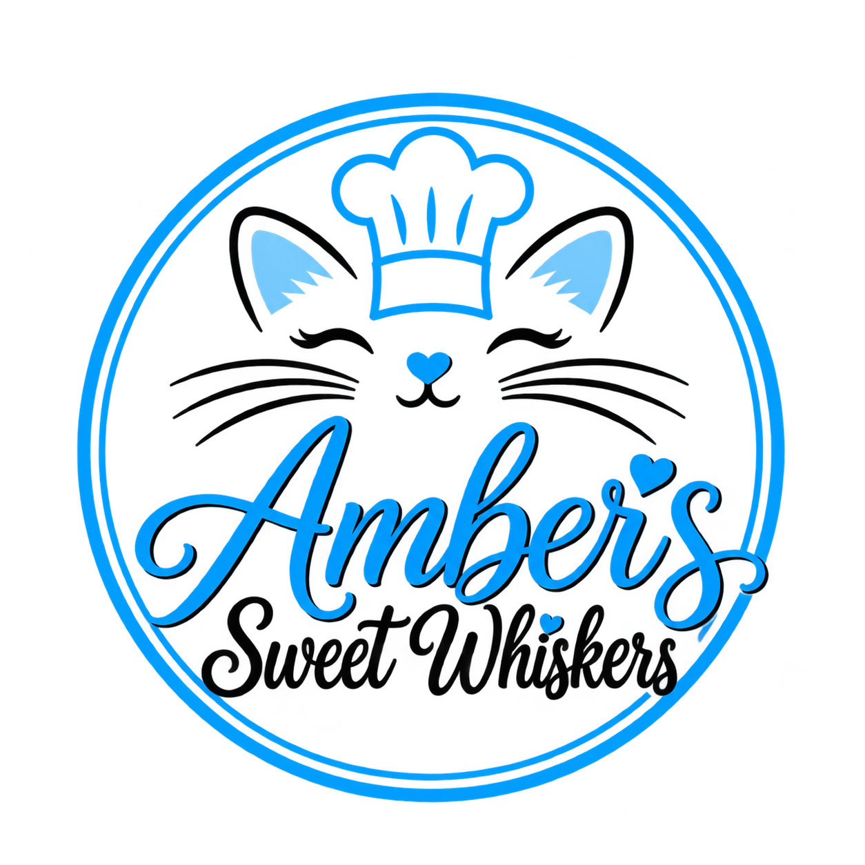 Amber's Sweet Whiskers cat chef logo